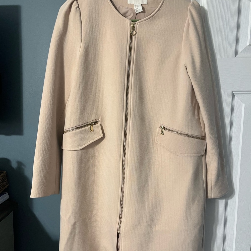 H&M Pale Pink Cape Style Jacket Minimalist Design